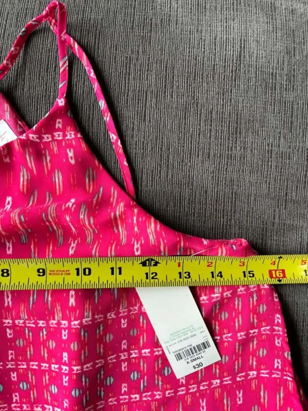 Decree Hot Pink Ikat Halter Neck Mini Dress Size XS Boho Geometric